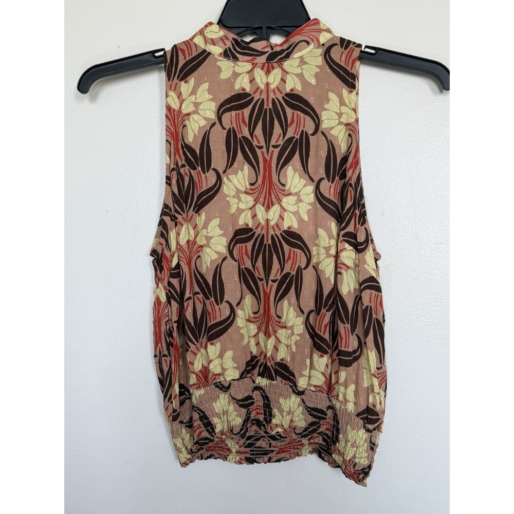 Haute Hippie Women’s Sz M Floral Smocked Halter Top NWT